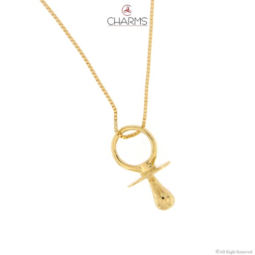 Charm Ciuccio con catenina compresa in Oro 750 ‰