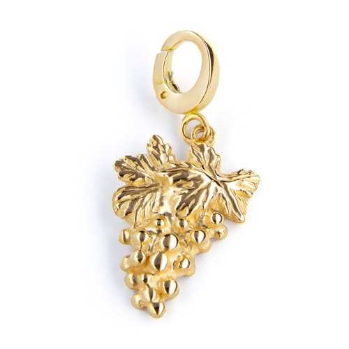 Charm Grappolo d'Uva in Oro con chiusura Attacca Stacca