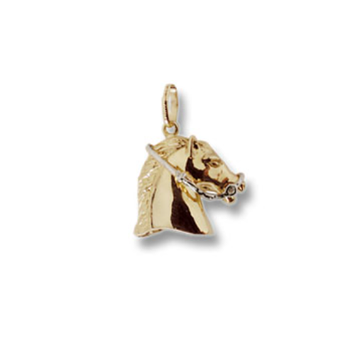 Testa di cavallo con briglie in Oro 18 kt