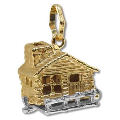 Charm Baita di montagna apribile in Oro 18 kt